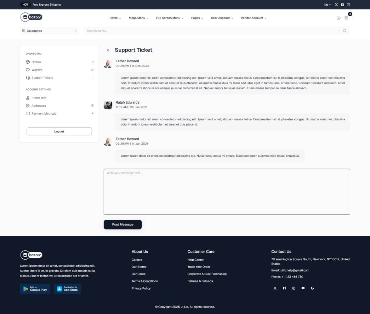 Ticket Details demo preview screenshot