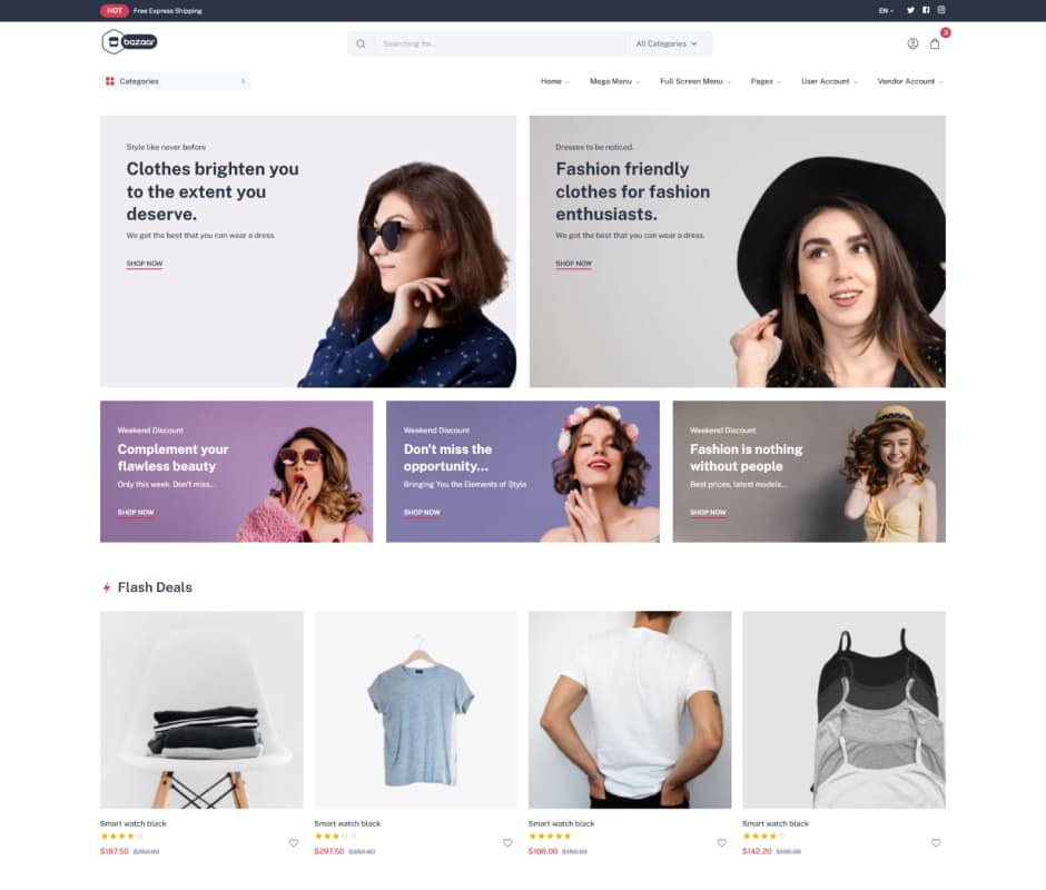 Fashion demo preview screenshot