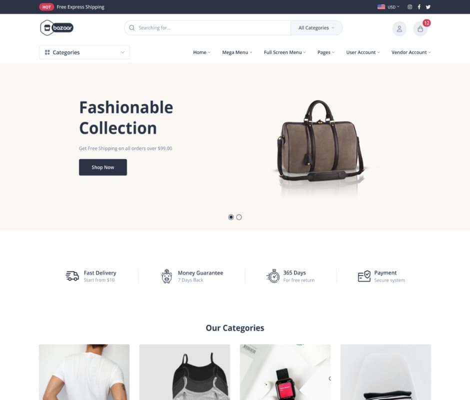 Fashion demo preview screenshot