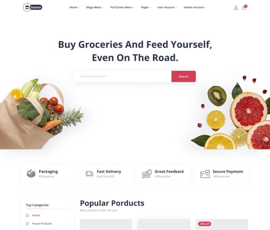 Grocery demo preview screenshot