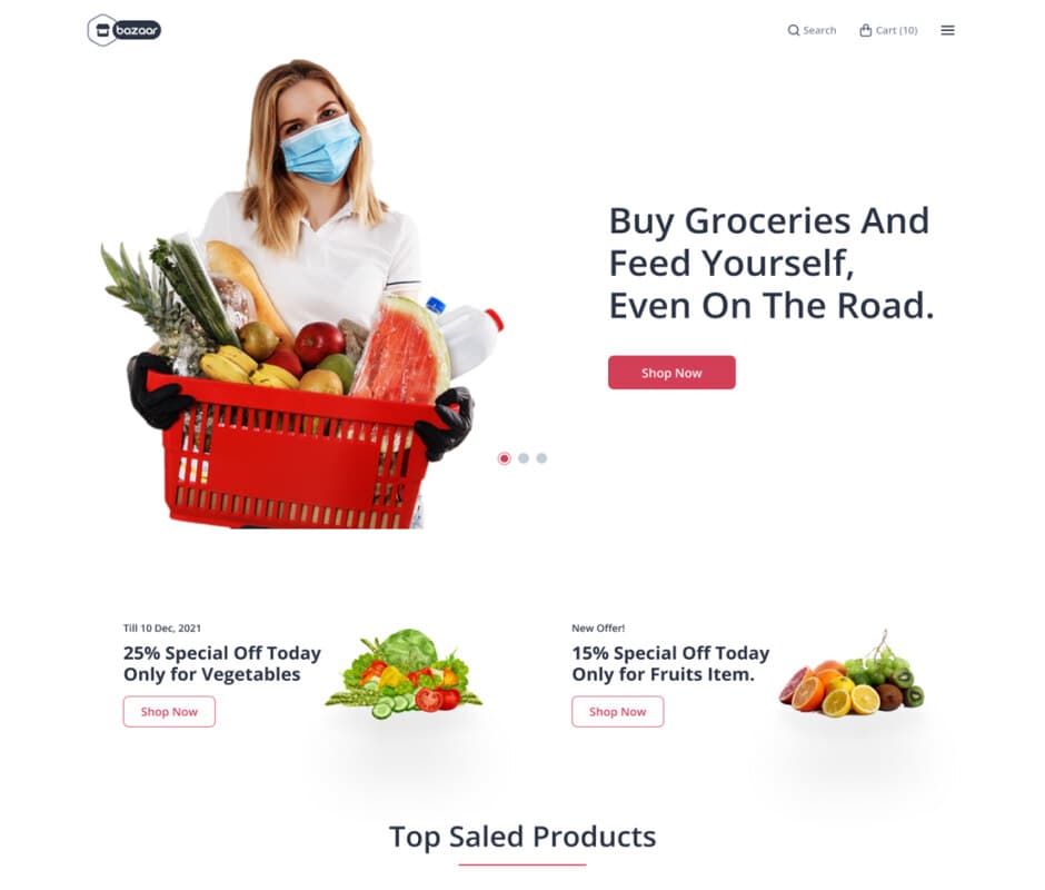 Grocery demo preview screenshot