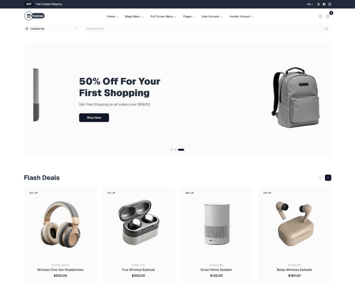 Market demo preview screenshot