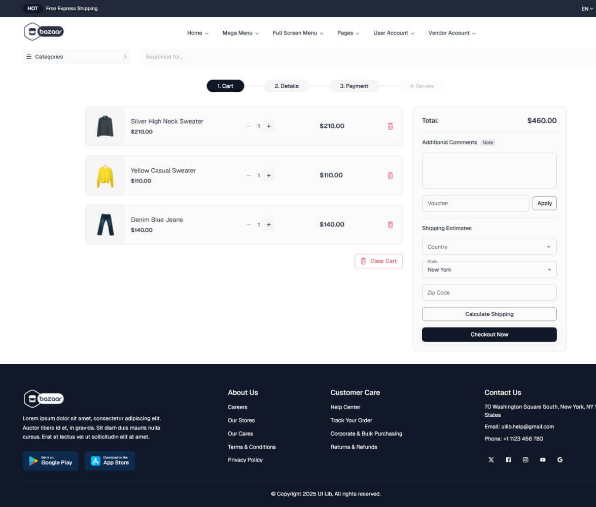 Cart demo preview screenshot