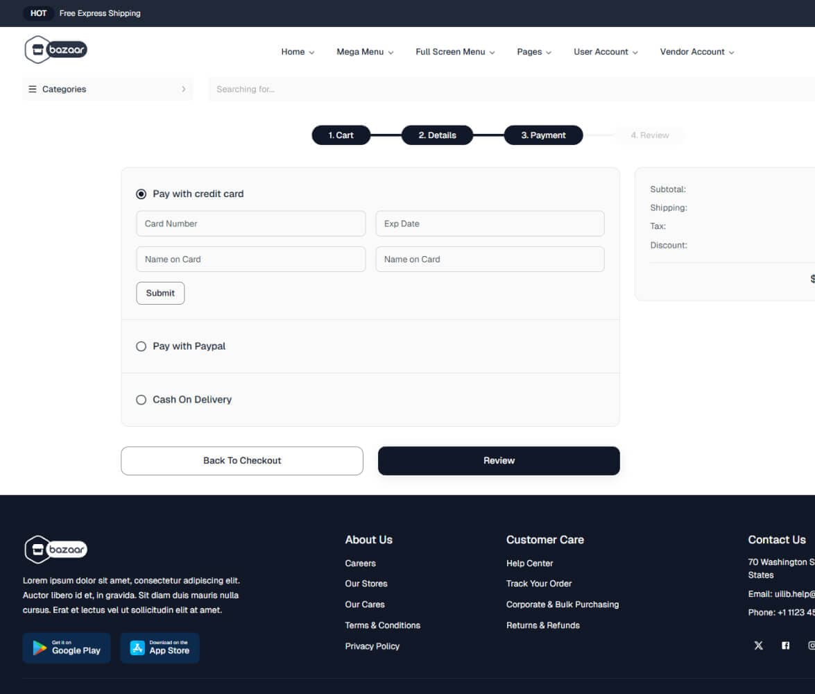 Payment demo preview screenshot